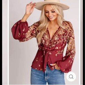 NWOT Free People Run Free Blouse